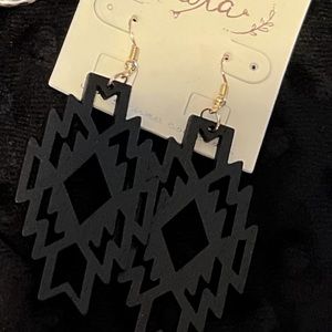 Black wooden earrings